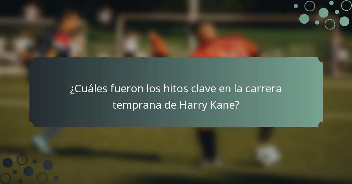 ¿Cuáles fueron los hitos clave en la carrera temprana de Harry Kane?